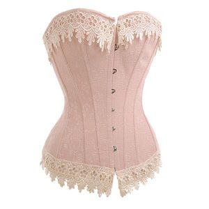 RARE Corset Story Victorian Cream & Pale Pink Fashion Corset | Size 8/M